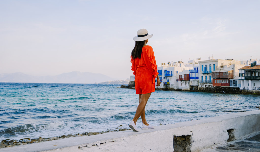 Stroll Through the Winding Streets of Little Venice in Mykonos Greece