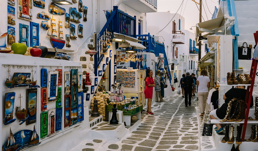 Shopping Unique Souvenirs in Mykonos Greece