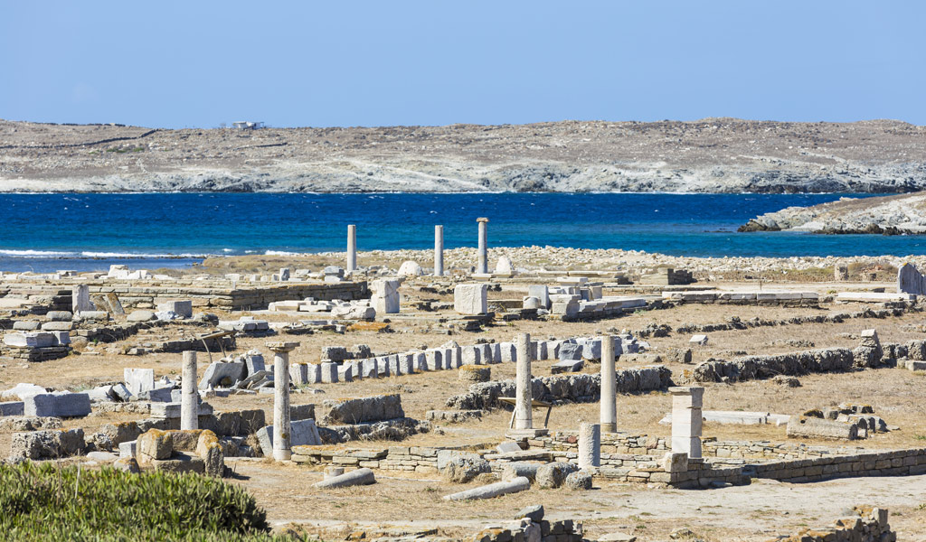 Delos island, one of the most important mythological, historical and archaeological sites in Greece