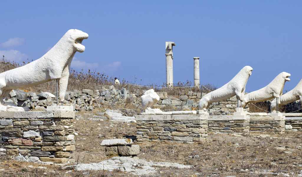 The Lyons in the Ruins on Delos Island Greece