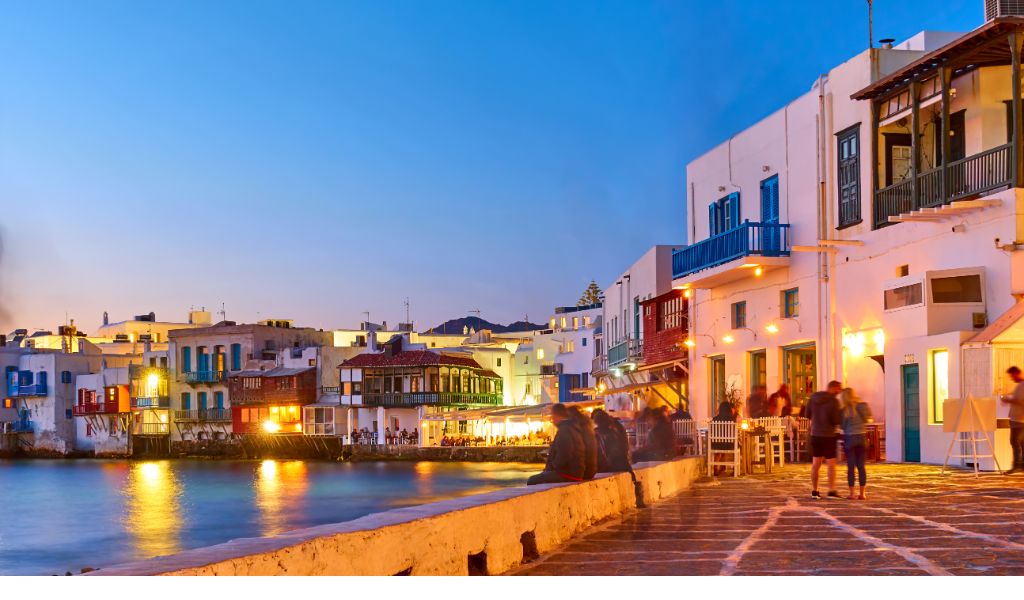 Little Venice at Dusk in Mykonos Greece – Mykonos Travel Guide