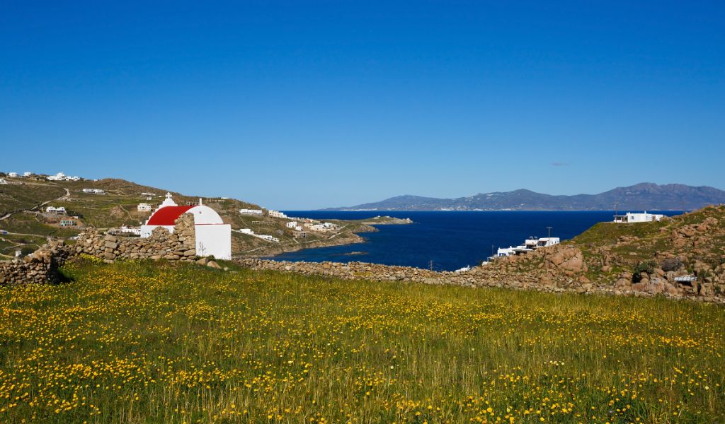 The serene beauty of Mykonos island Greece during Spring